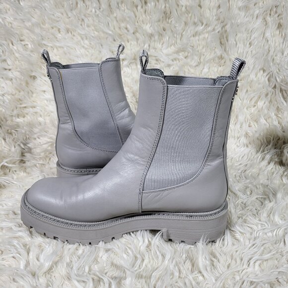 Sam Edelman Women's Laguna Chelsea Pebble Grey Leather Ankle Boot 9.5M - Picture 4 of 11